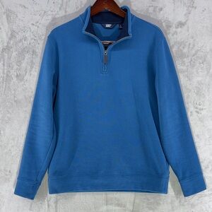 Lands End Men's 1/4 Zip Up Cotton Blend Pull Over Size L (42-44)